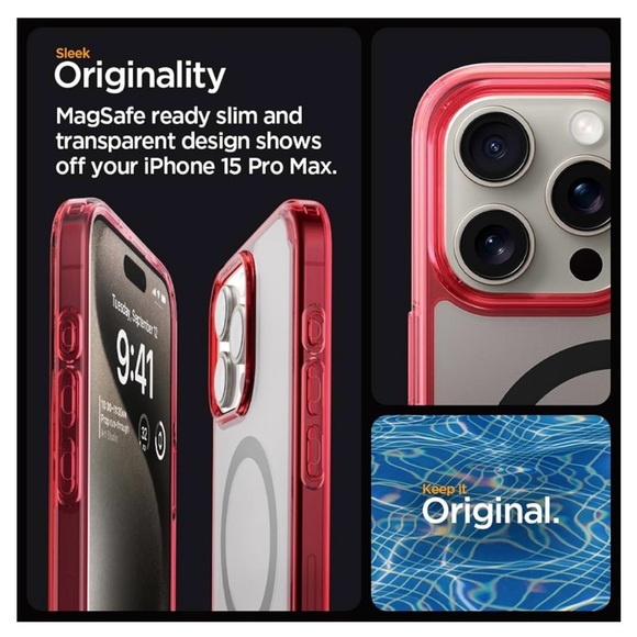 Spigen Ultra Hybrid MagFit Designed - iPhone 15 Pro Case - Deep Red - Picture 2 of 10